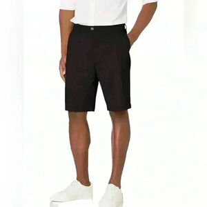 Dockers Men's Backswing Shorts Black Flat Front D4 Relaxed Fit Golf Comfort 38